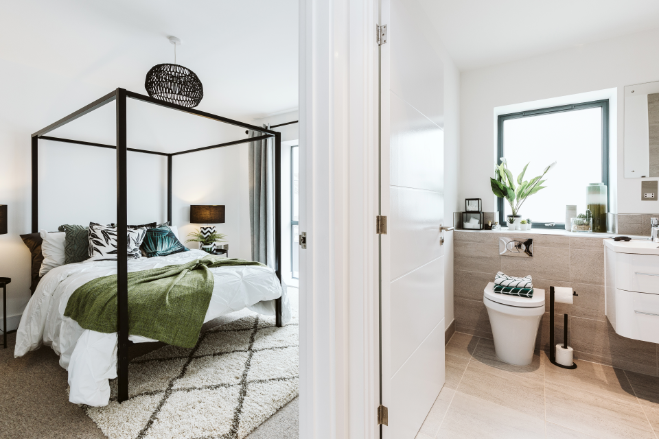 Bedroom and Bathroom of Apartment